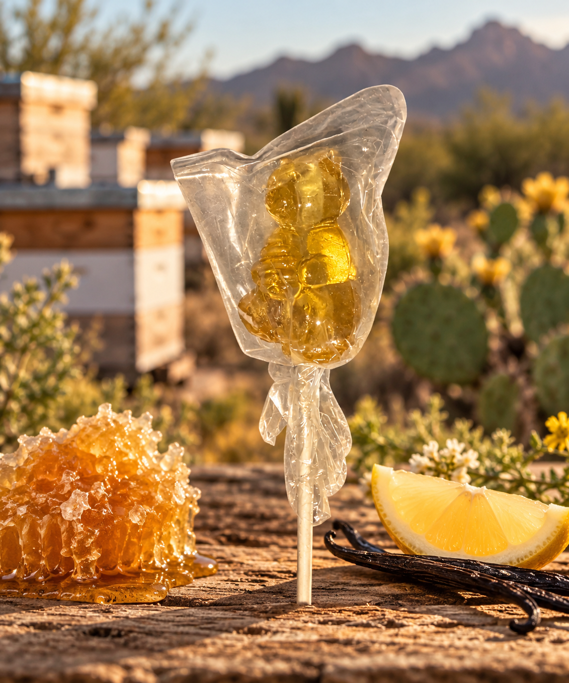 Lollipop Raw Honey Bear 1 count.