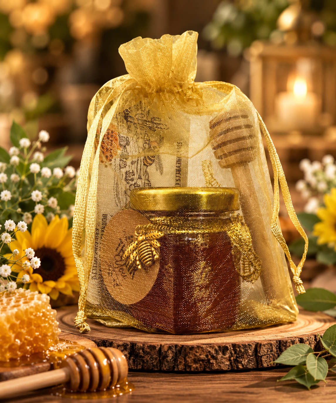 3oz Raw Local Honey Small Party Favor (Weddings, Baby Showers, etc.)